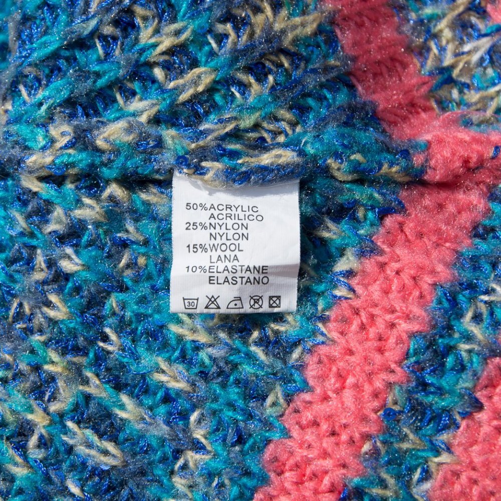 Miss Morena Hooded Cardigan Sweater Large Blue & Coral - Picture 8 of 8